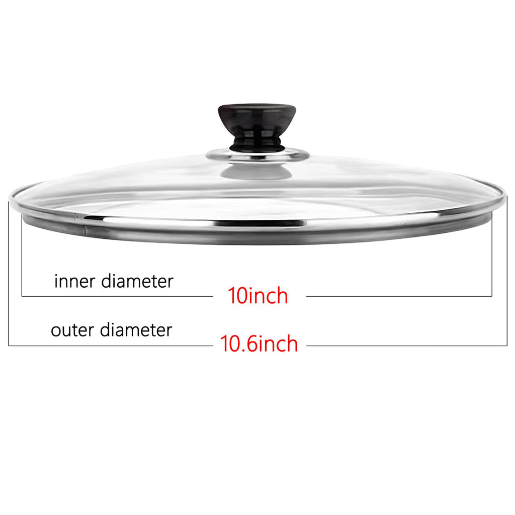 10 Inch Tempered Glass Replacement Pan Lid with Steam Vent U621