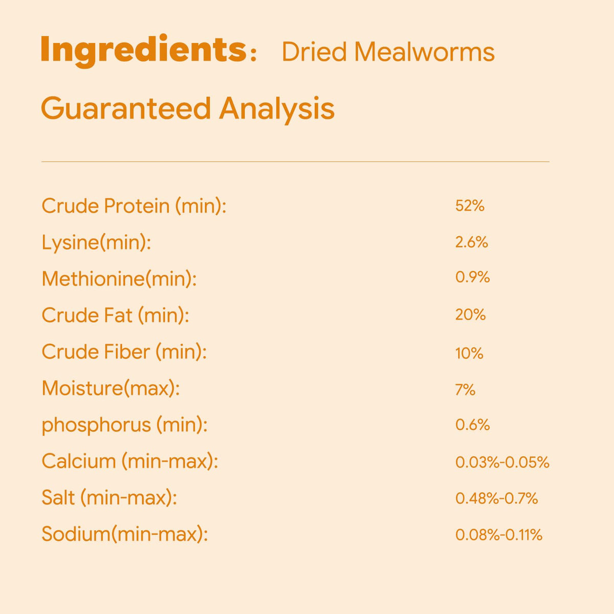 Dried Mealworms High Protein Birds Treat B172920