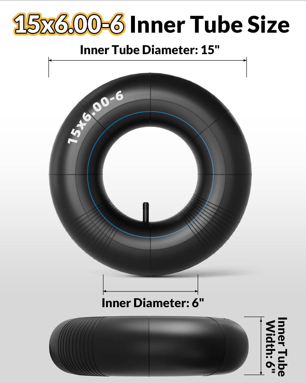 15x6.00-6 Inner Tube with TR-13 Valve Stem, 2 Pack L232271