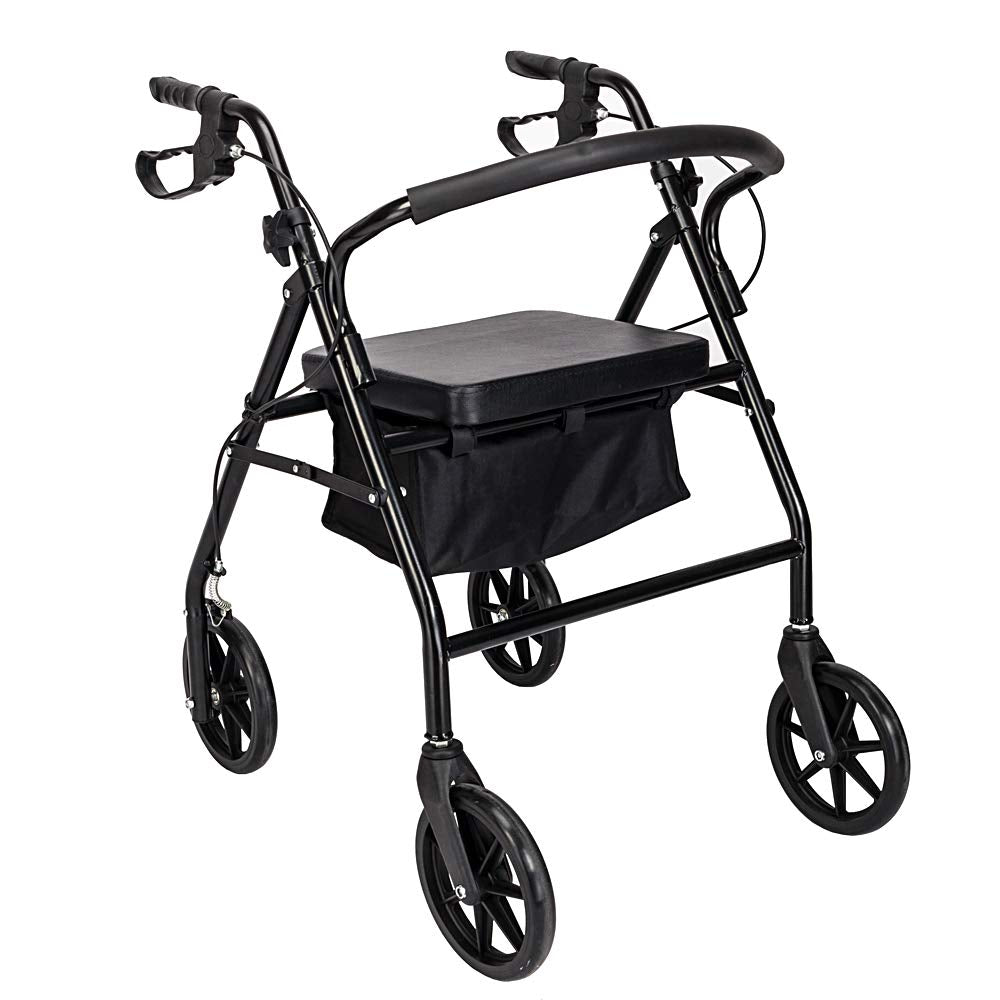 Rollator Walker with Seat, 8" Wheels, 286 Pound Capacity J97097