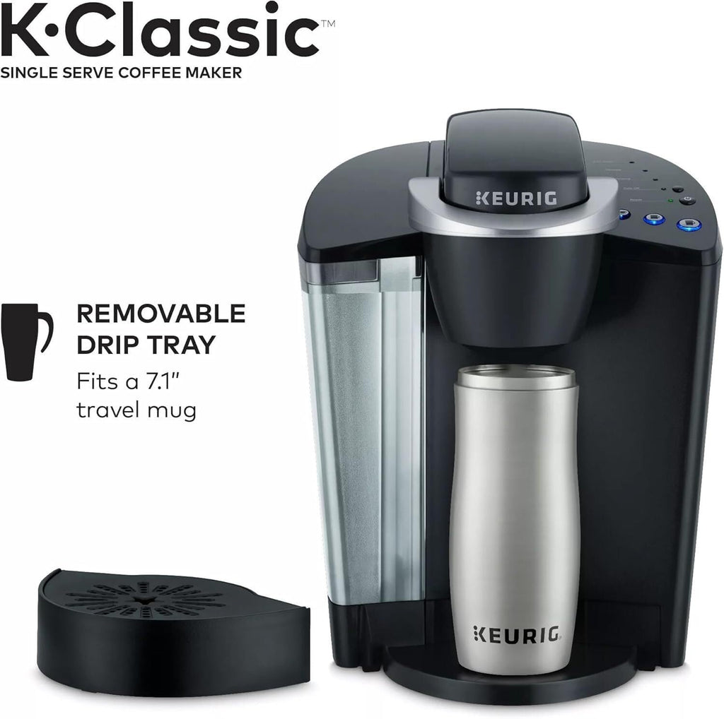 Single Serve K-Cup Pod Coffee Maker, 3 Brew Sizes, 48oz Removable Reservoir, Black S446