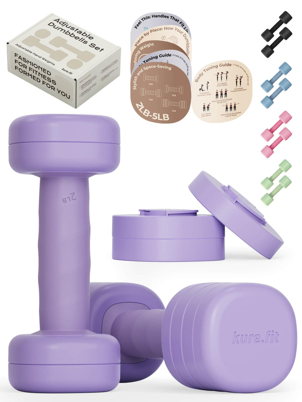 Adjustable Dumbbell Set 2LB 3LB 4LB 5LB T36596