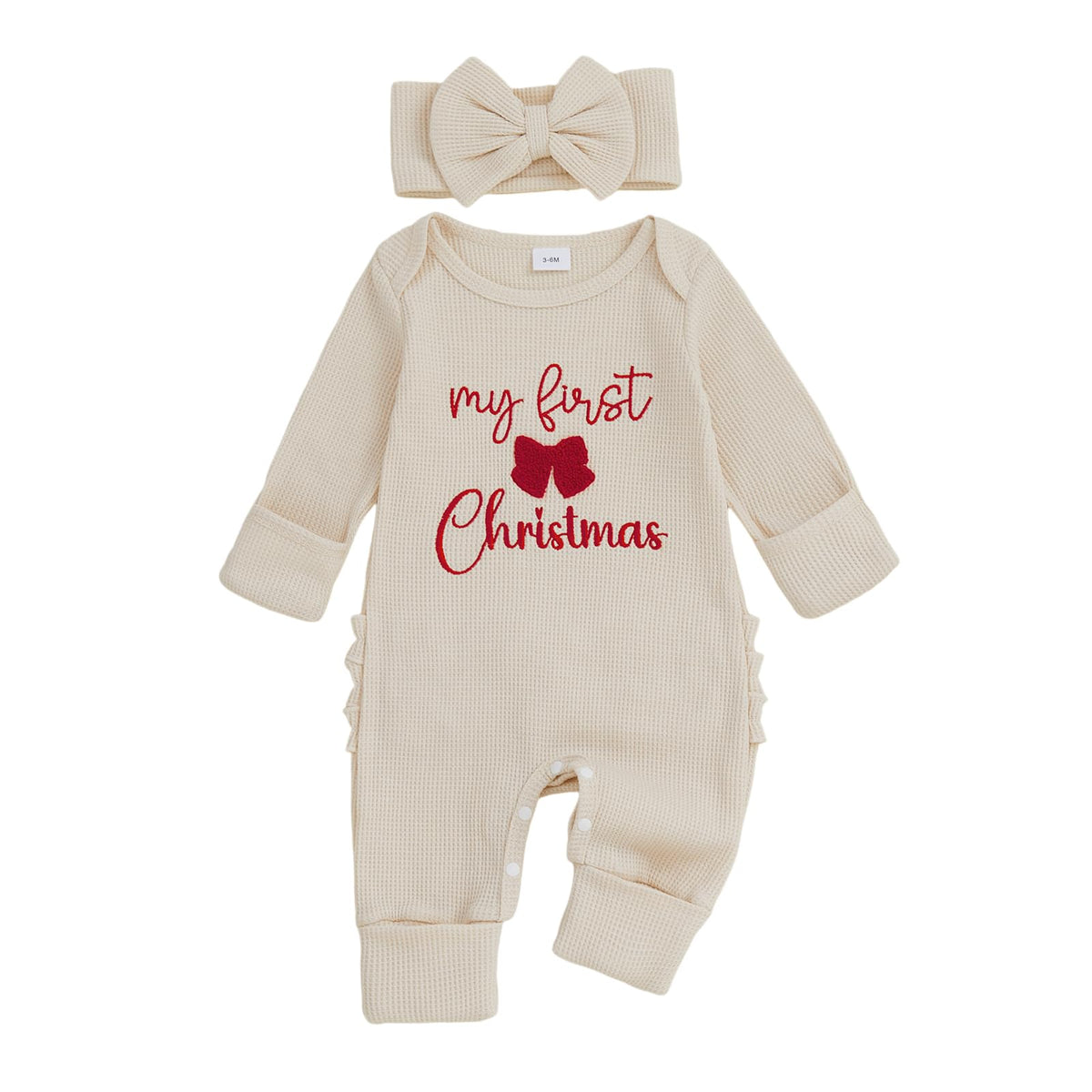 Baby Girl Long Sleeve Jumpsuit with Headband M6787