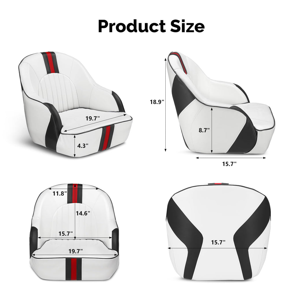 Pontoon Boat Captain Bucket Seat with Cover L519469