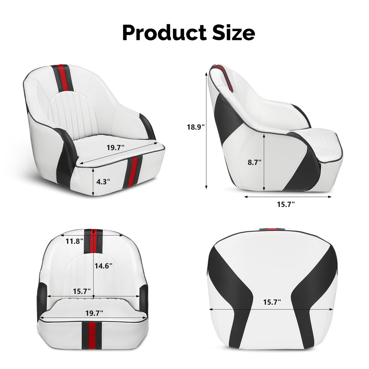 Pontoon Boat Captain Bucket Seat with Cover L519469
