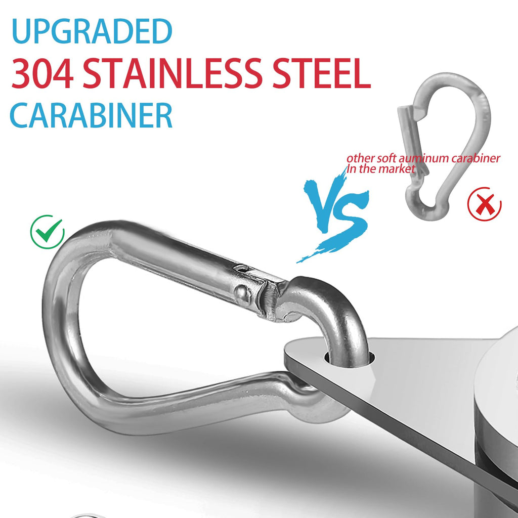 Aluminum Alloy 360° Rotating Flag Pole Rings with Carabiner, Pack of 2 N1474