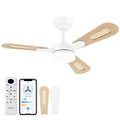 42 inch White Flush Mount Ceiling Fan with Lights and Remote A262946