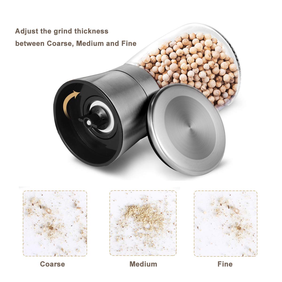Salt or Pepper Grinder Mill Shaker Adjustable P7402