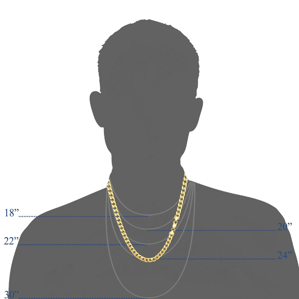 14k Yellow Gold Cuban Link Chain Necklace B369823