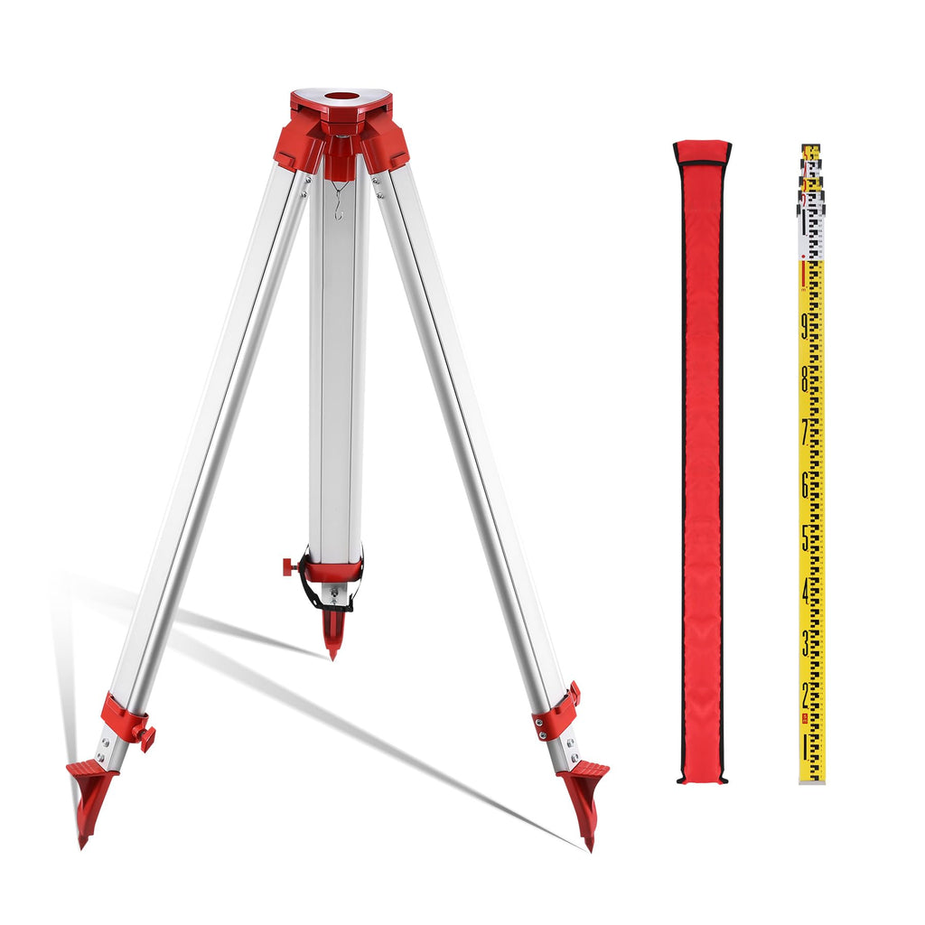 Red Beam Rotary Laser Level Kit with Tripod C9049