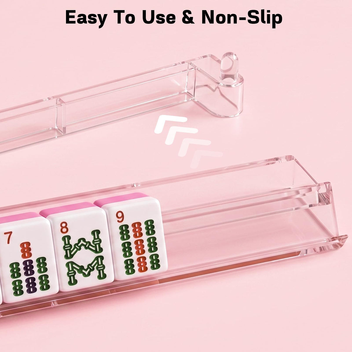 Clear Acrylic Mahjong Racks with Pushers Set of 4 D958