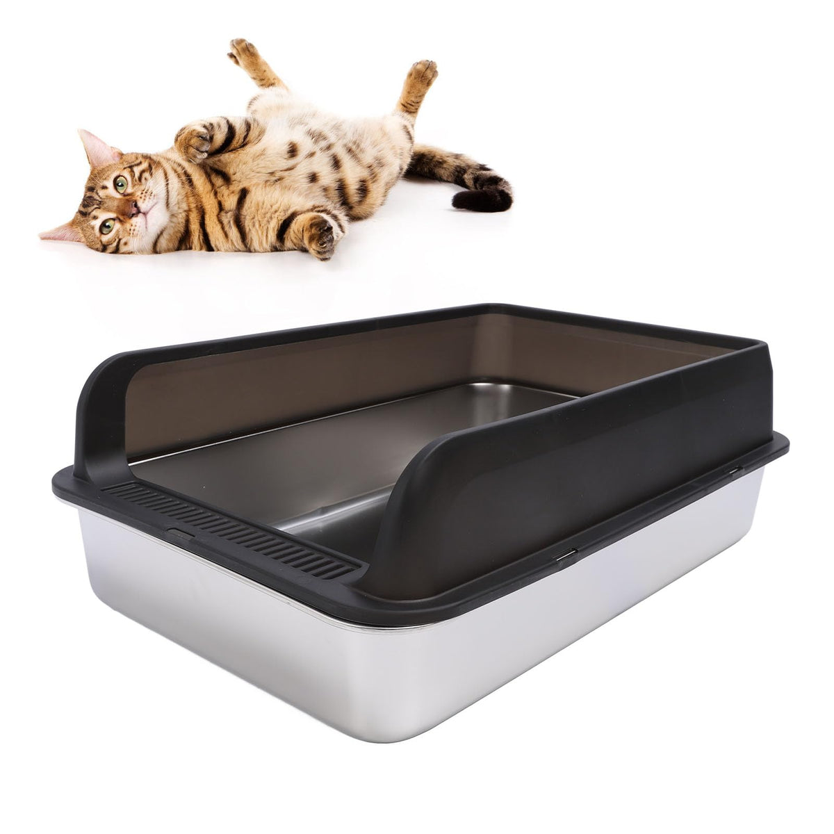 Stainless Steel Litter Box with Lid H9654