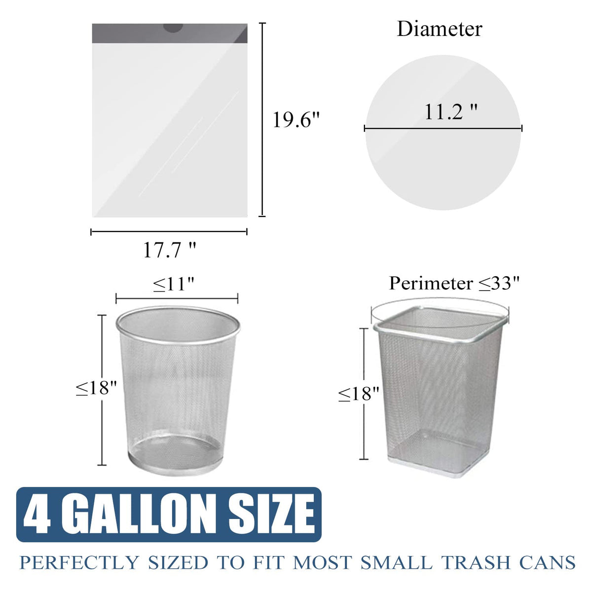 4 Gallon Drawstring Unscented White Trash Bags, 57 Count W453648
