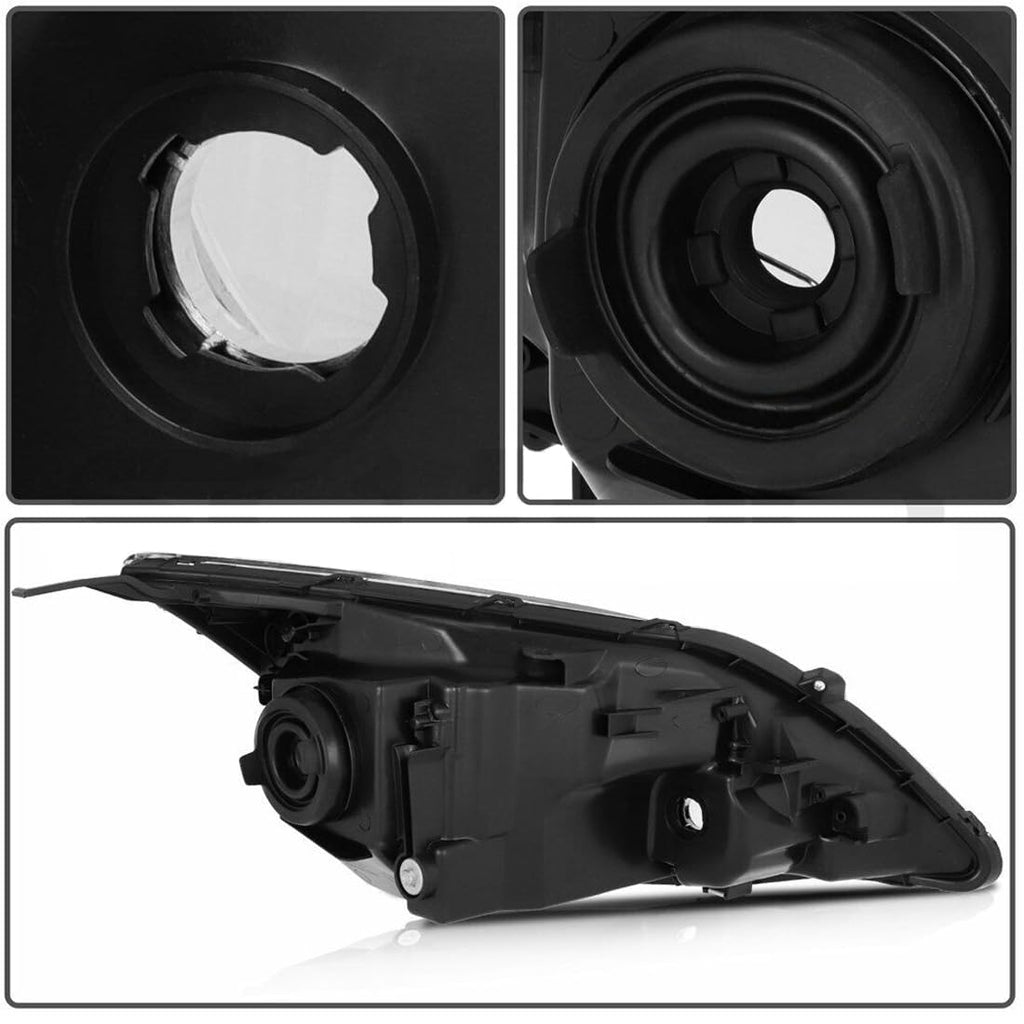 Halogen Headlight Assembly with Chrome Housing Amber Reflector D801551