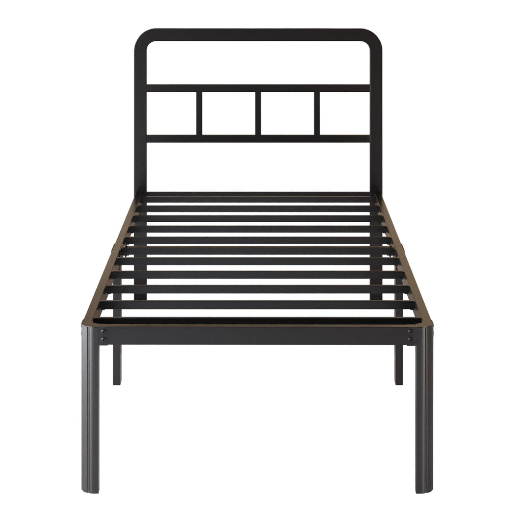 18 Inch Twin XL Black Metal Bed Frame with Headboard X625