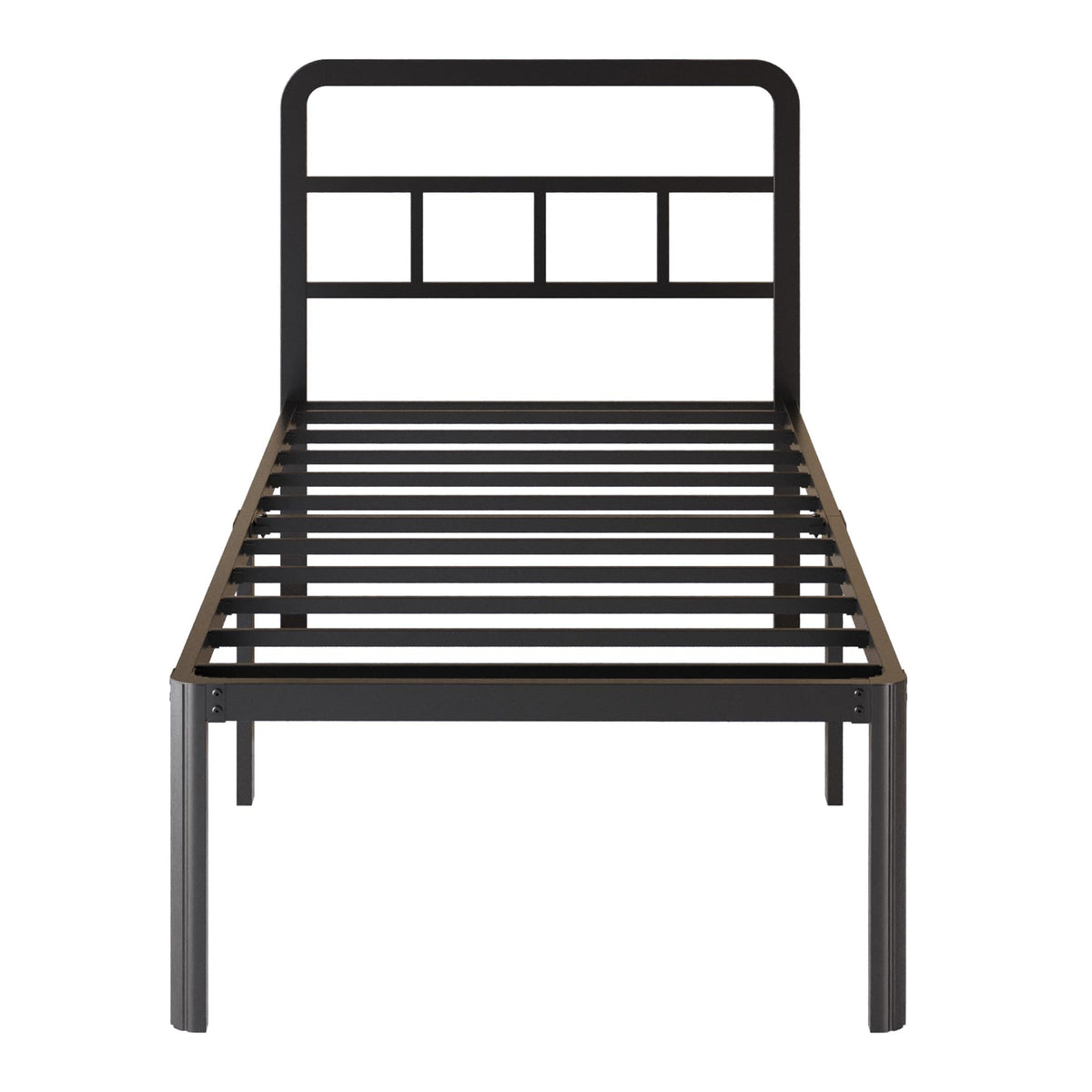 18 Inch Twin XL Black Metal Bed Frame with Headboard X625