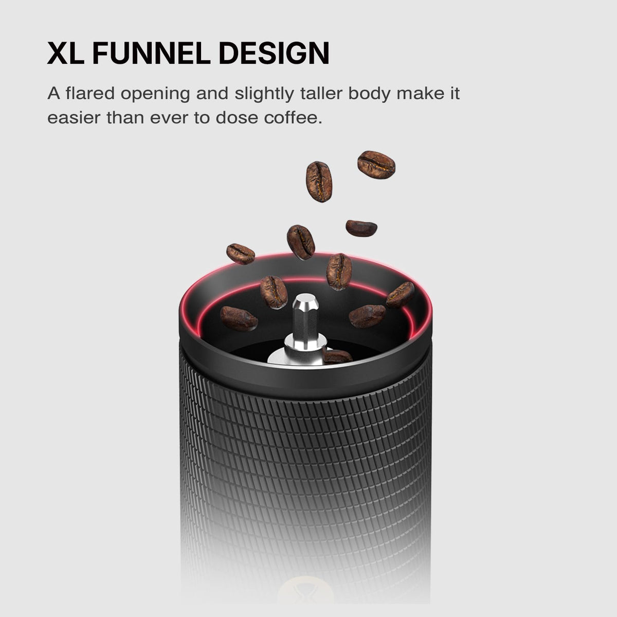 Manual Coffee Grinder with Conical Burr, Portable Hand Coffee Mill, Black W77305