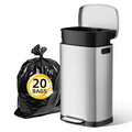 13 Gallon Stainless Steel Step Trash Can with Lid K68573