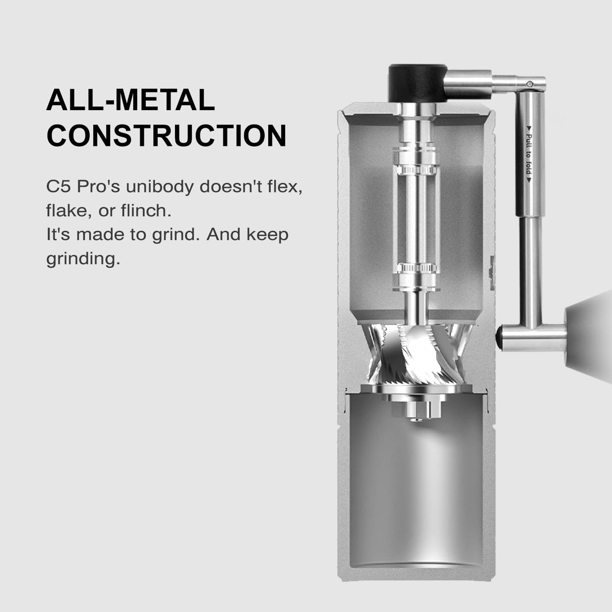 Manual Coffee Grinder with Conical Burr, Portable Hand Coffee Mill, Black W77305