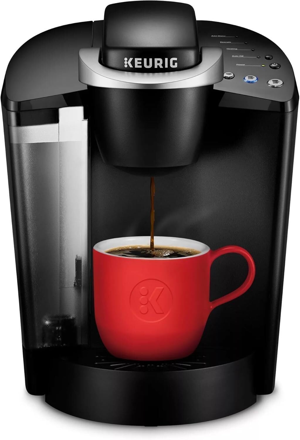 Single Serve K-Cup Pod Coffee Maker, 3 Brew Sizes, 48oz Removable Reservoir, Black S446
