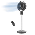 Pedestal Fan with Remote Control, Adjustable Height, Night Light, Gray A4000