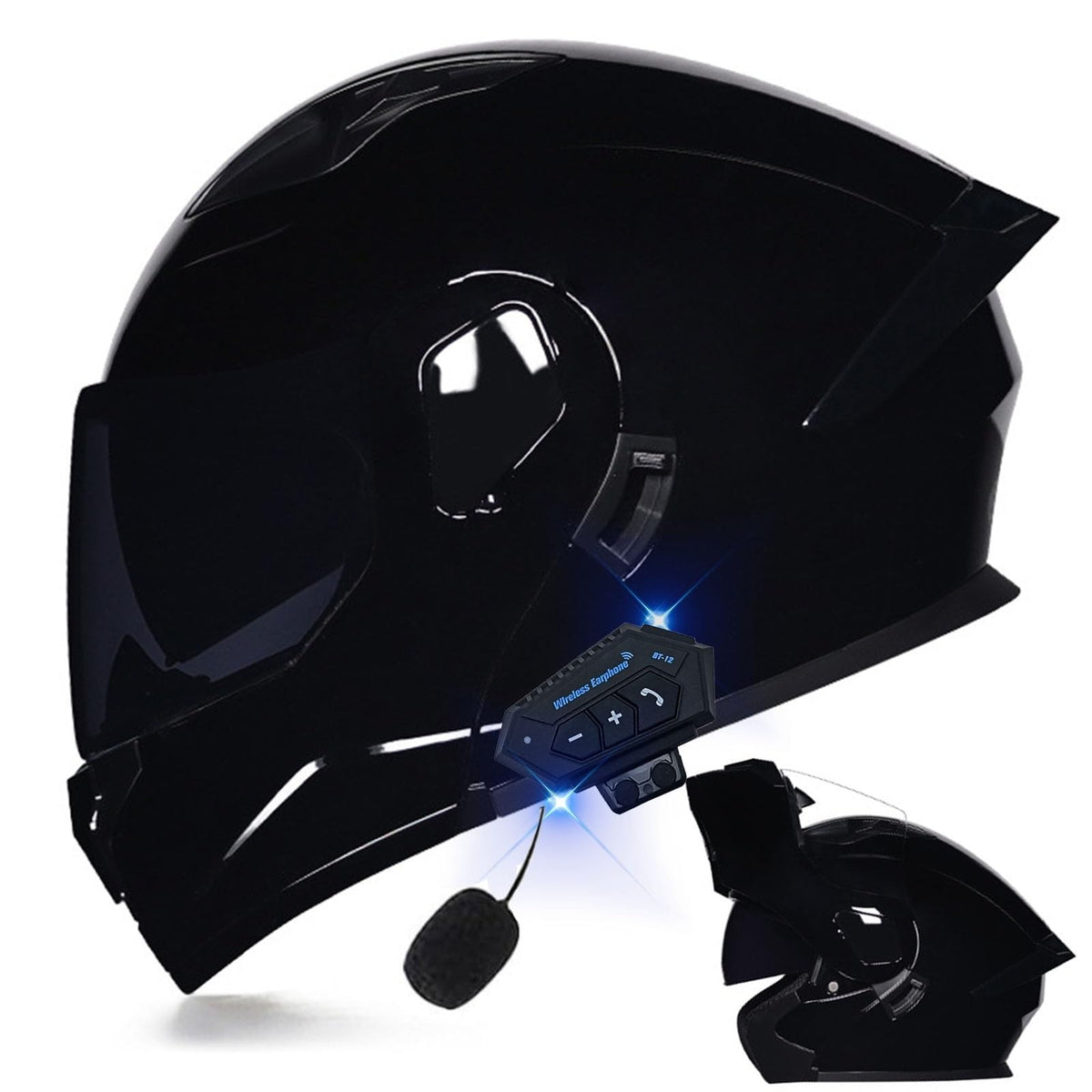 DOT Approved Full Face Flip up Anti-Fog Double Visor Motorcycle Helmet C696