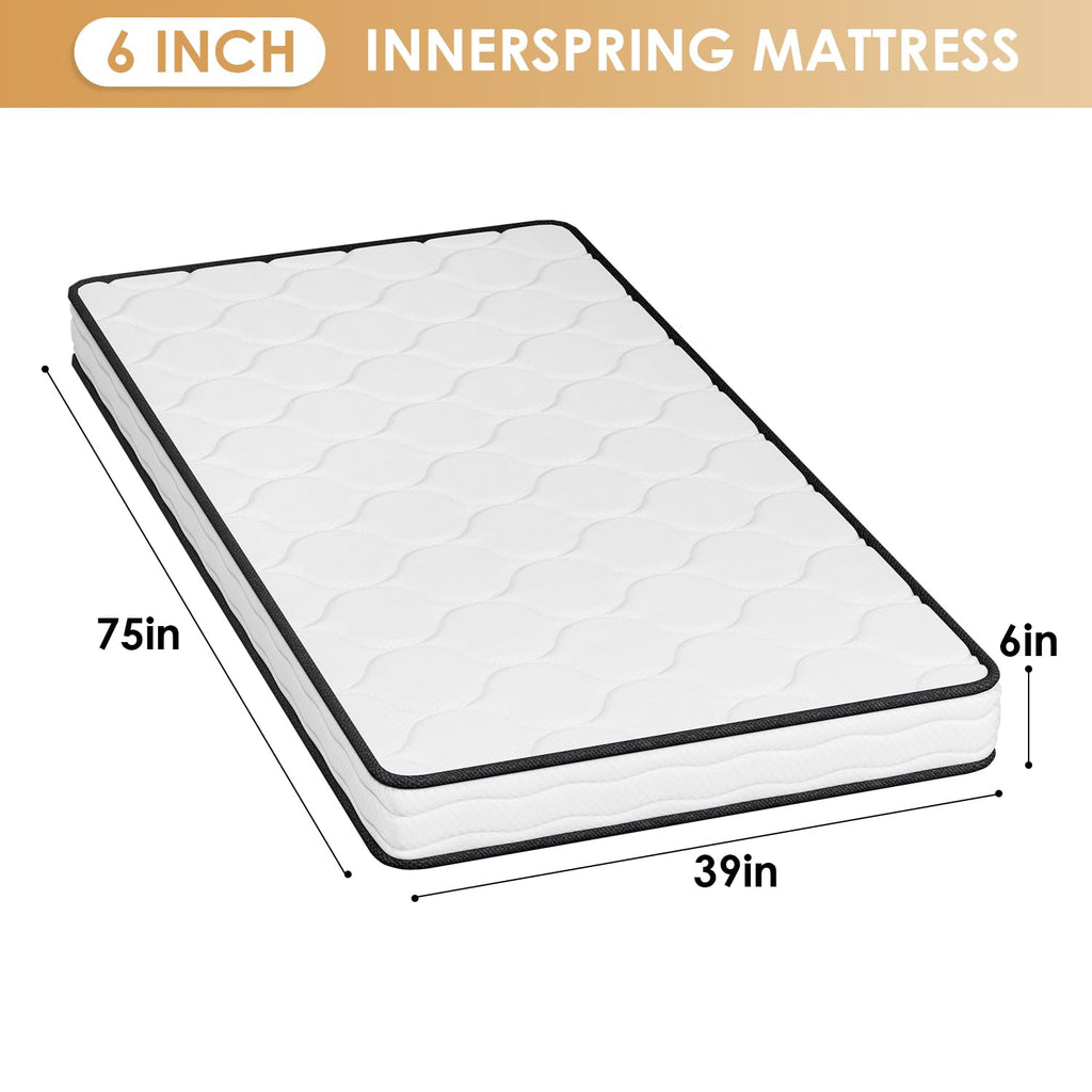 6 Inch Twin Medium Firm Hybrid Mattress W135633