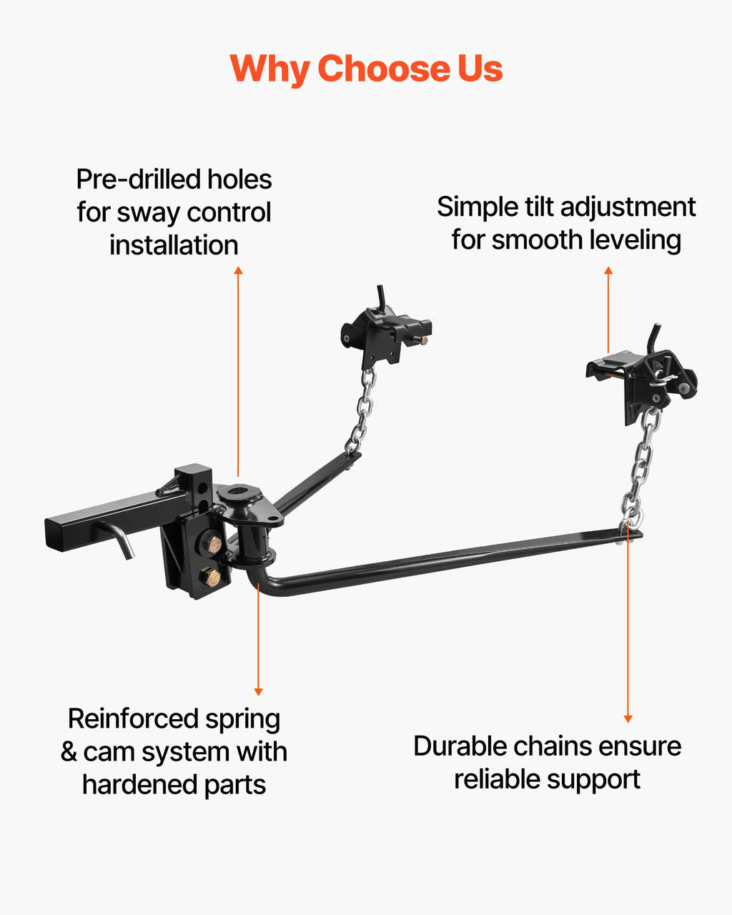 10000 lbs Weight Distribution Hitch with 2 in Shank and 2-5/16 in Ball J55048