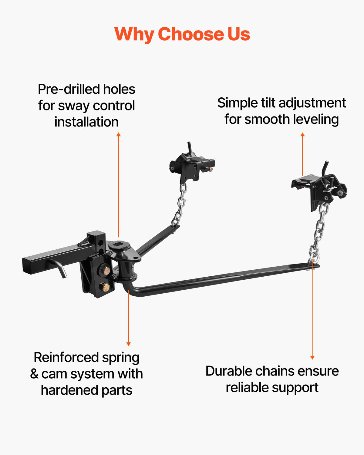 10000 lbs Weight Distribution Hitch with 2 in Shank and 2-5/16 in Ball J55048