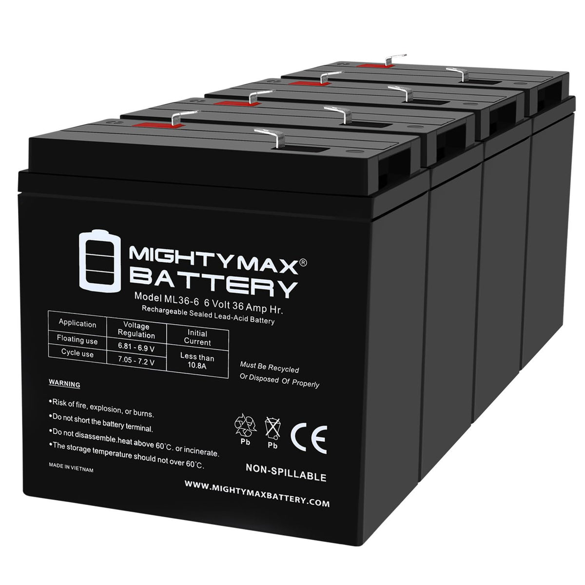 6V 36Ah AGM F2 Terminal Battery X27984