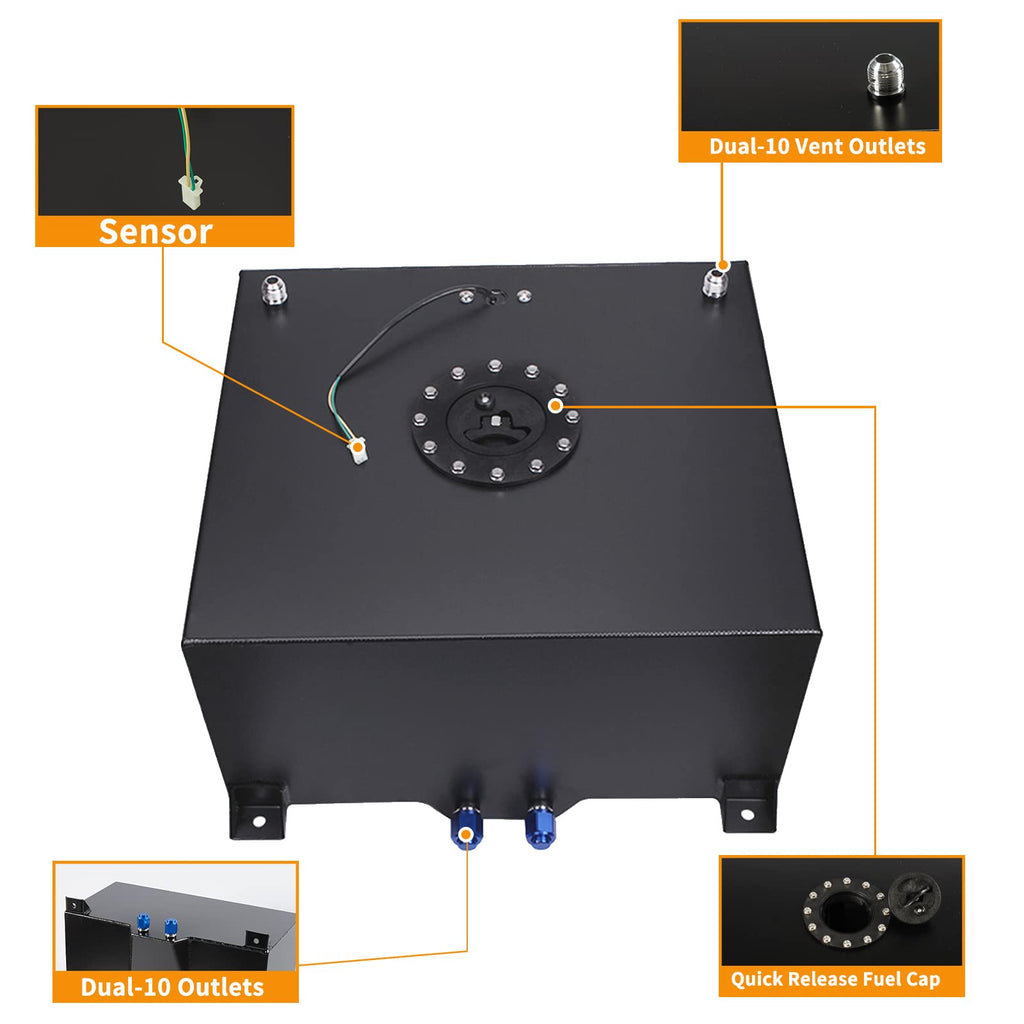 5 Gallon 20L Fuel Cell Tank with Cap and Level Sender F601