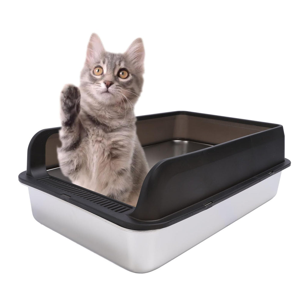 Stainless Steel Litter Box with Lid H9654