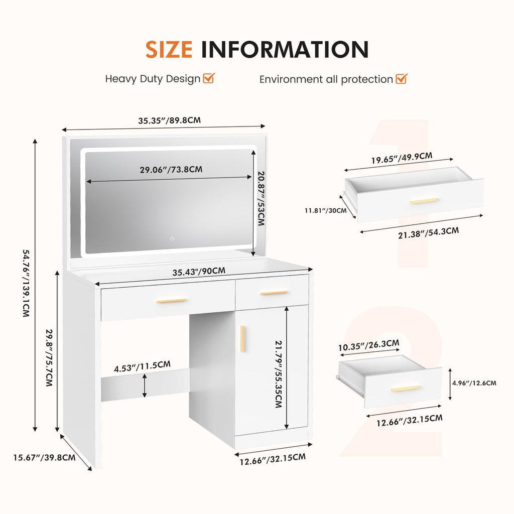 Makeup Vanity Desk with LED Mirror L52450