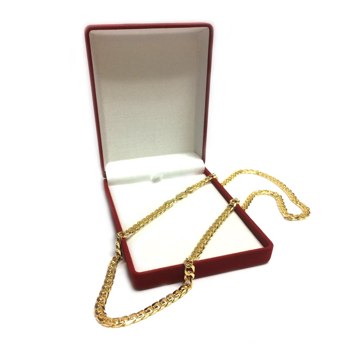 14k Yellow Gold Cuban Link Chain Necklace B369823