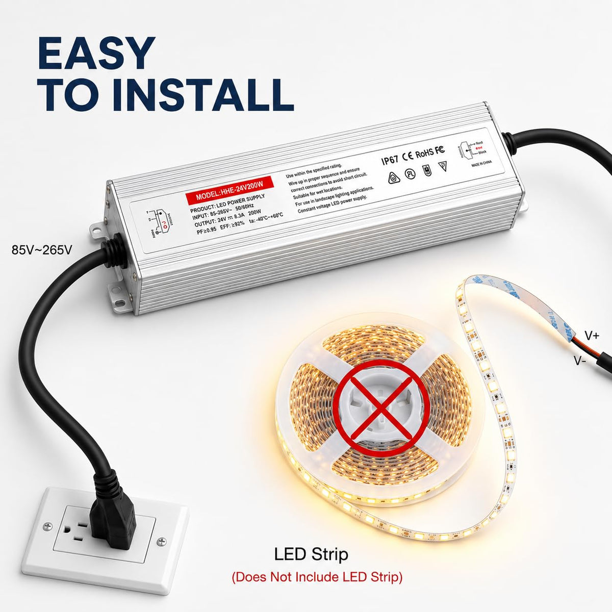 24V 200W IP67 Waterproof LED Power Supply F28562