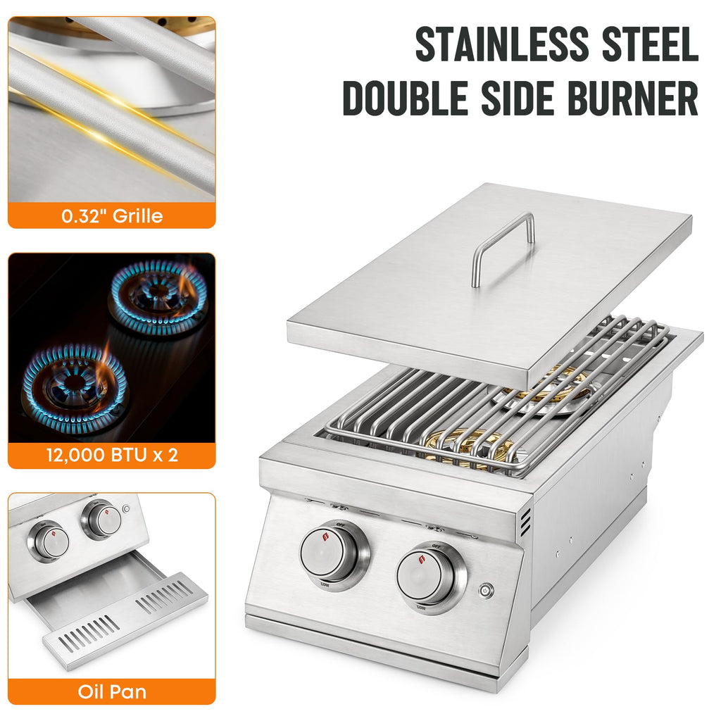 24,000BTU Liquid Propane Double Side Burner H98219