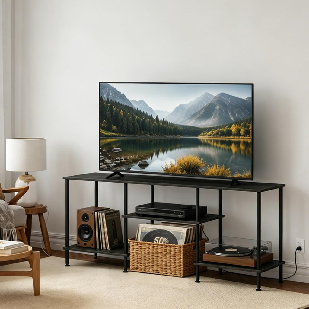 50 Inch Dark Grey TV Stand with Power Outlet Q186061