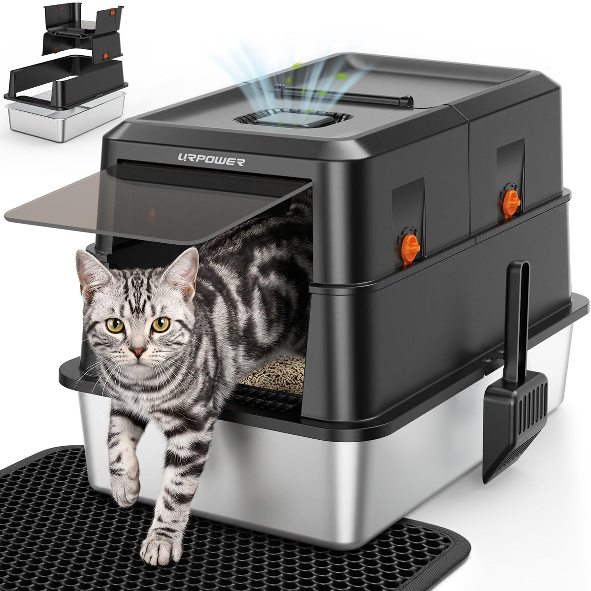 XL Stainless Steel Cat Litter Box I5335