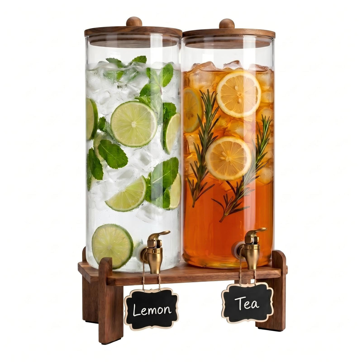 2 Pack 2 Gallon Glass Drink Dispenser with Spigot B1795