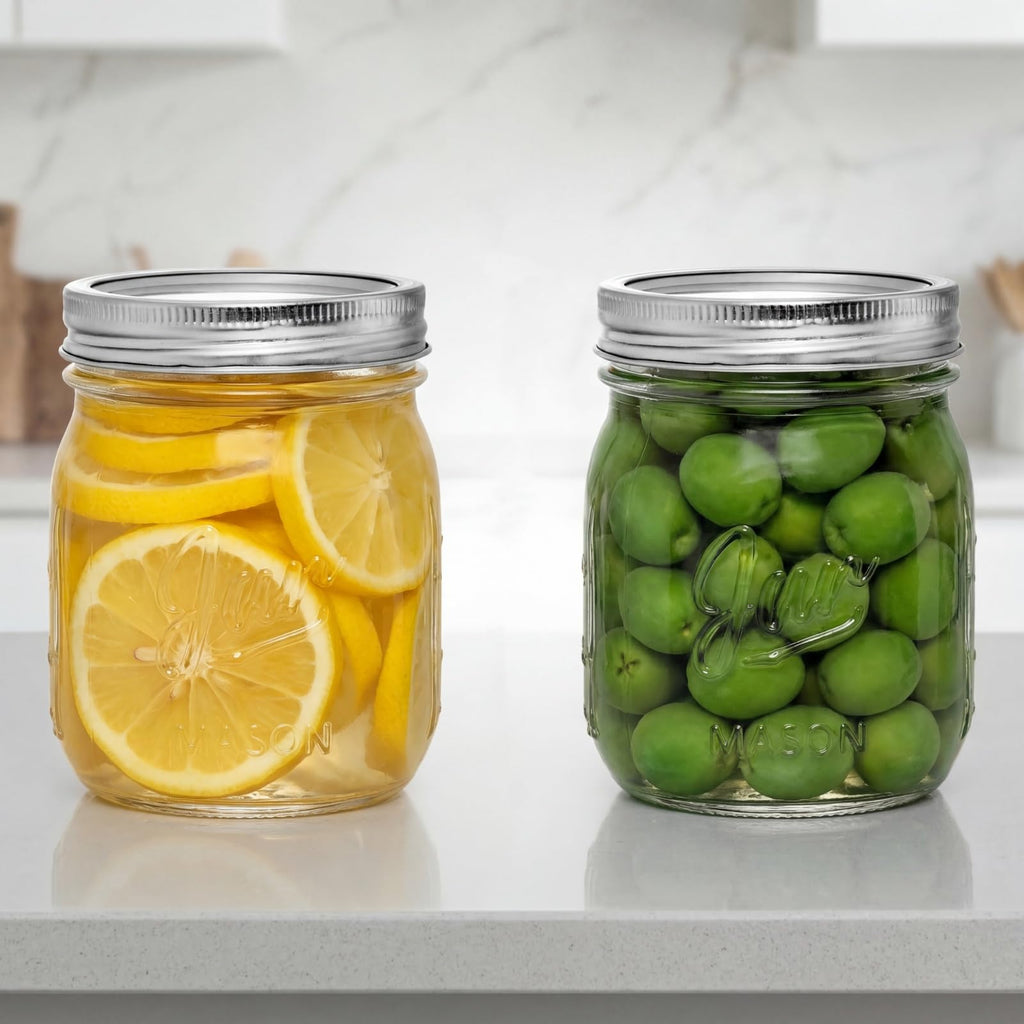12 Pack 16 Oz Wide Mouth Glass Mason Jars D42326