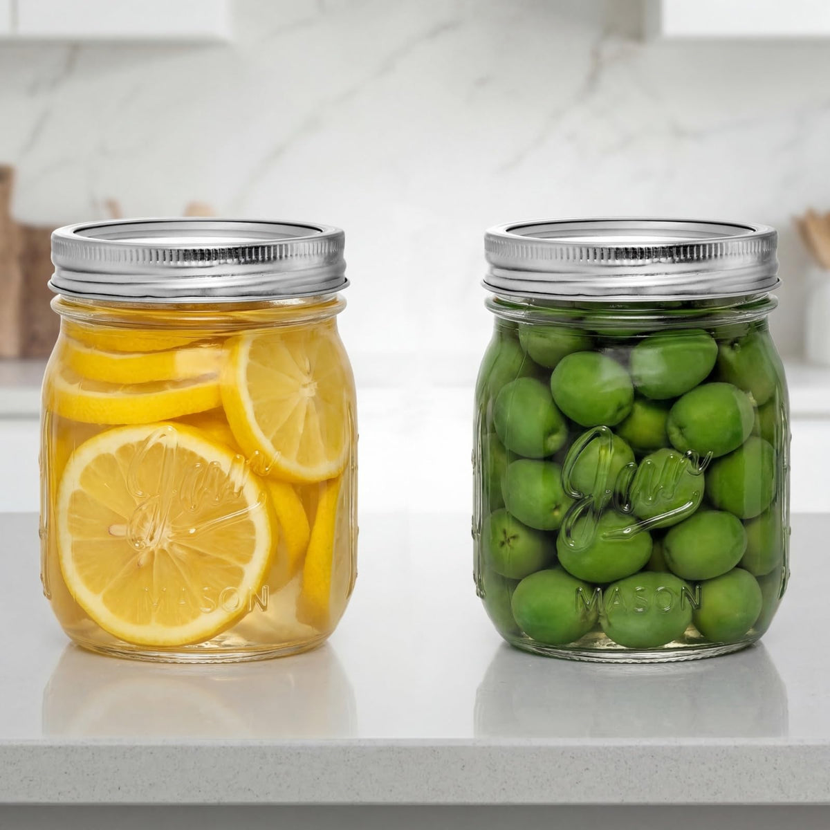 12 Pack 16 Oz Wide Mouth Glass Mason Jars D42326