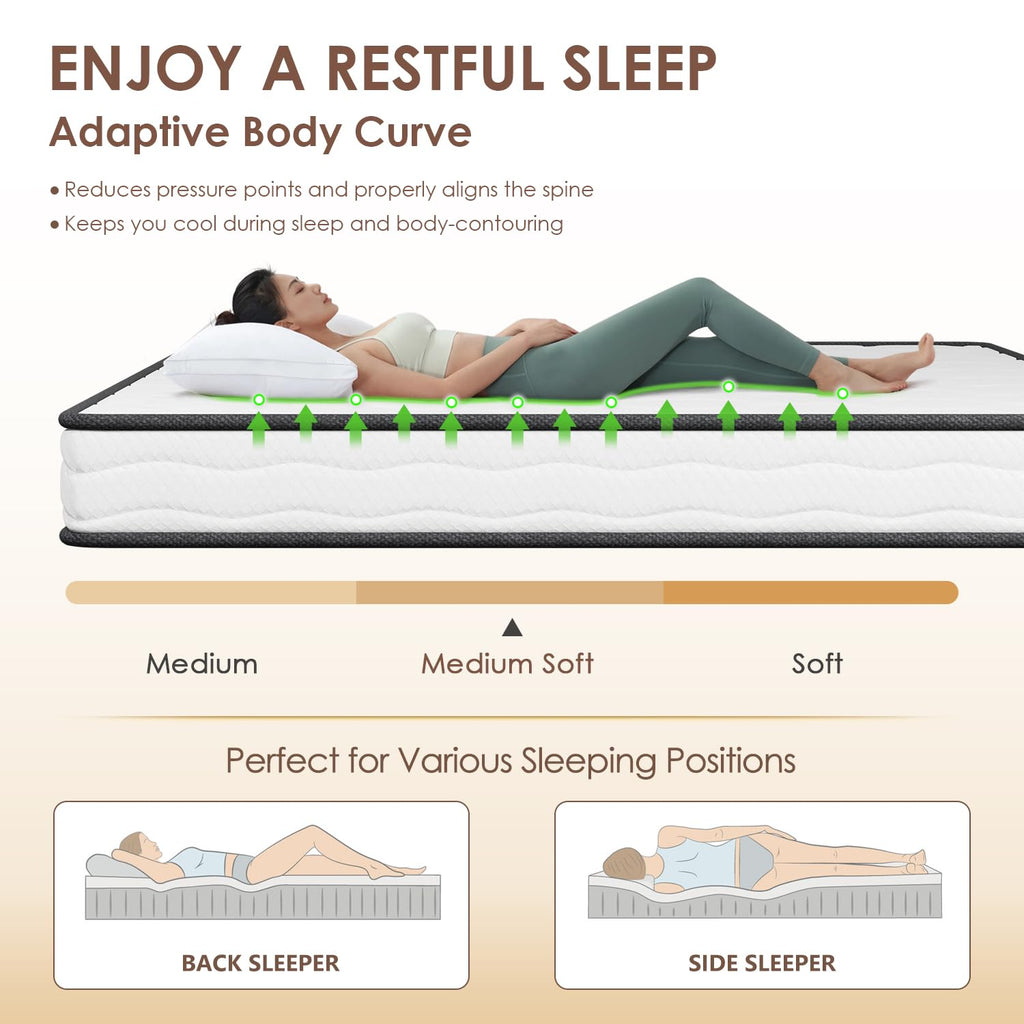 6 Inch Twin Medium Firm Hybrid Mattress W135633