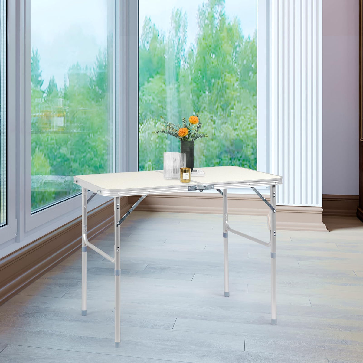 3ft Portable Aluminum Folding Picnic Table with Carry Handle E39314