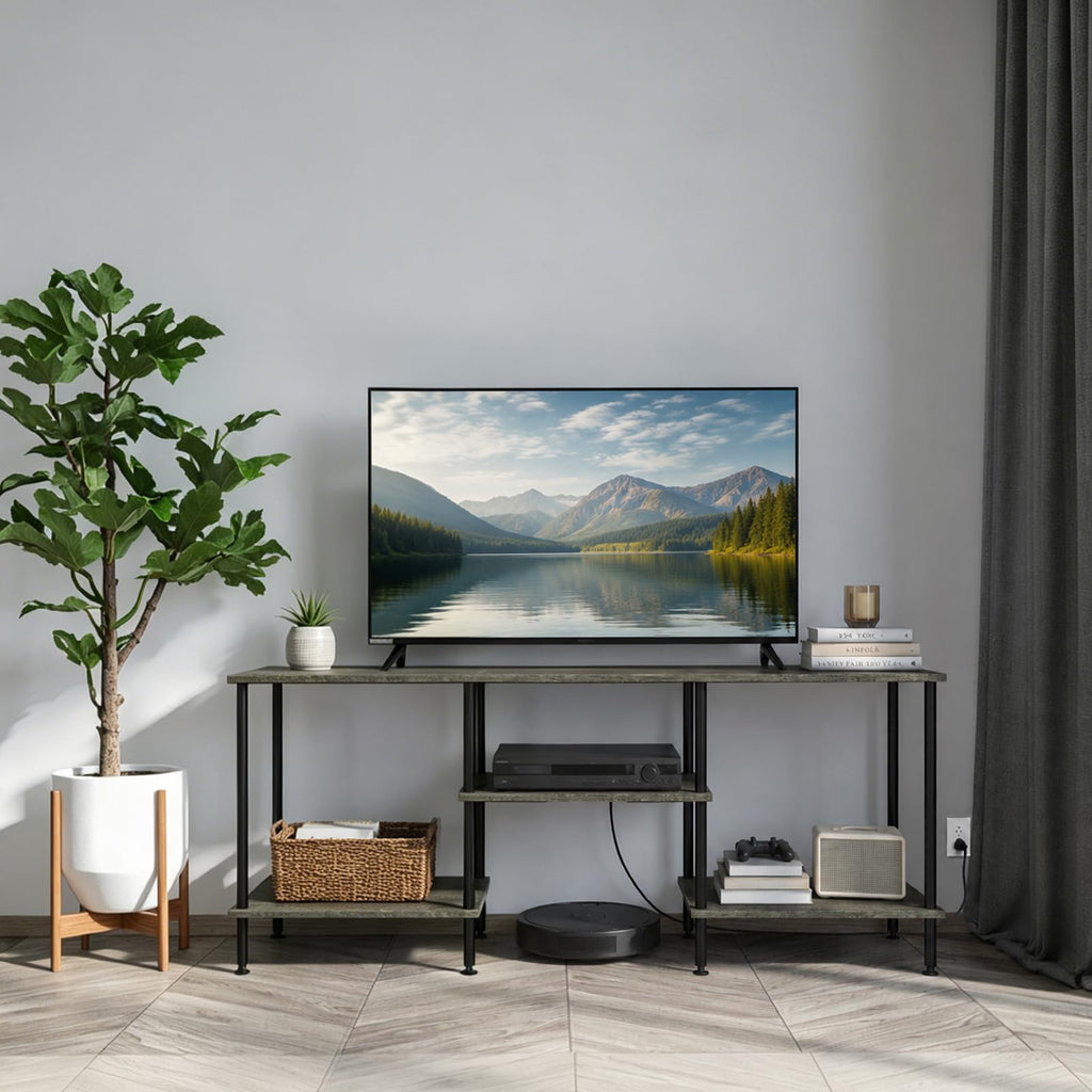 50 Inch Dark Grey TV Stand with Power Outlet Q186061