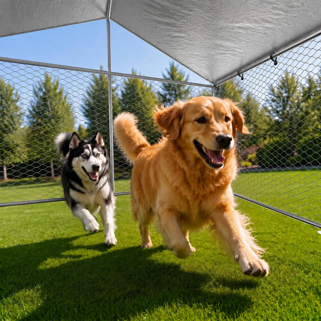 10x10 FT Outdoor Dog Kennel with Roof I2448