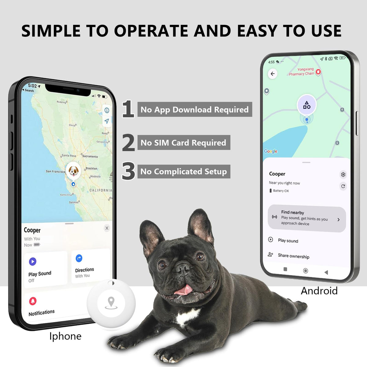 GPS Tracker for Dogs – Smart Dog Collar & Pet Tracker N378907