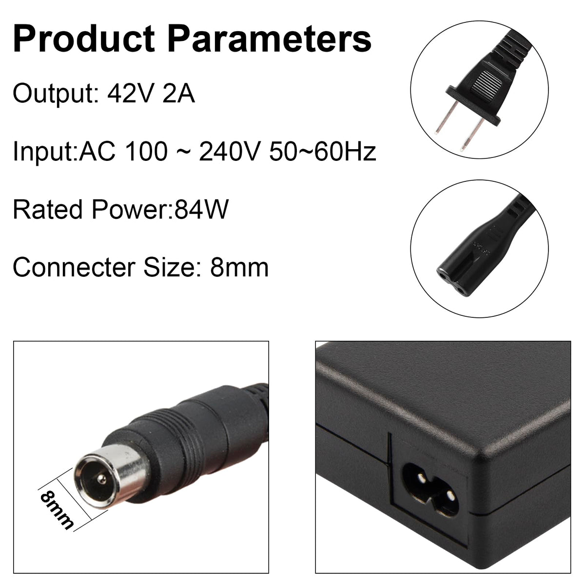 42V 2A Electric Scooter Charger O845