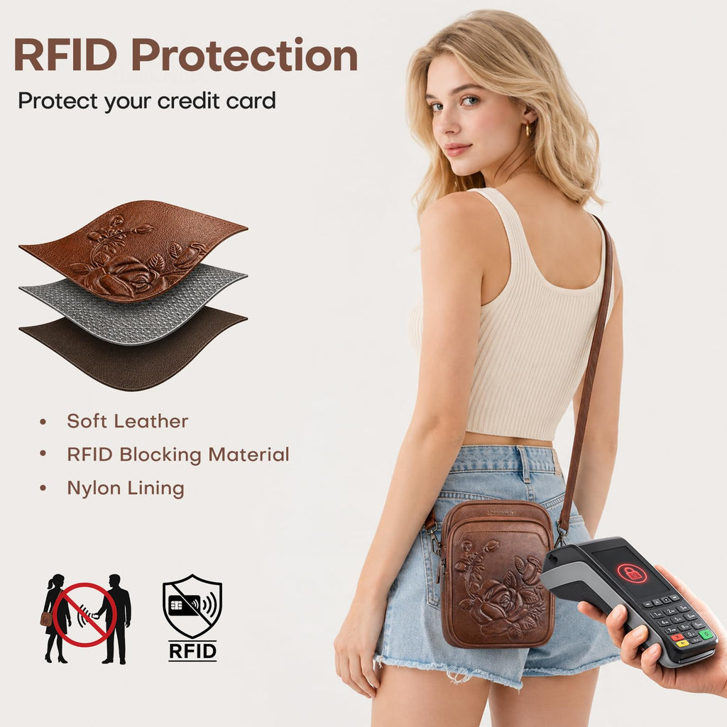 Small RFID Leather Crossbody Bag Z22504