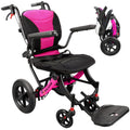 Lightweight Foldable Wheelchair with 12-inch Wheels and Removable Cushion T128