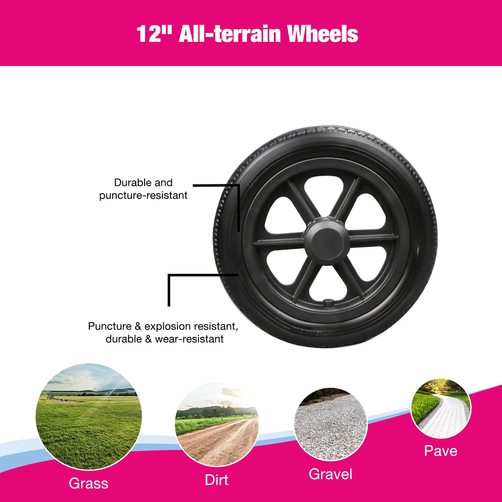 Lightweight Foldable Wheelchair with 12-inch Wheels and Removable Cushion T128